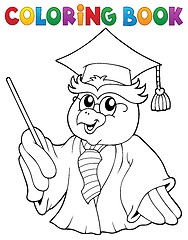 Image showing Coloring book owl teacher theme 3