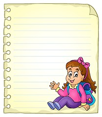 Image showing Notebook page with schoolgirl