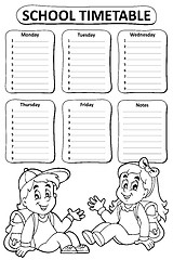 Image showing Black and white school timetable theme 4