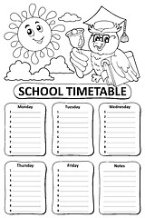 Image showing Black and white school timetable theme 8