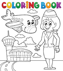 Image showing Coloring book aviation theme 2