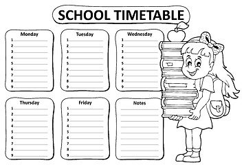 Image showing Black and white school timetable theme 3