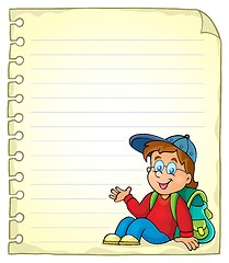 Image showing Notebook page with schoolboy