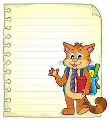 Image showing Notebook page with school cat