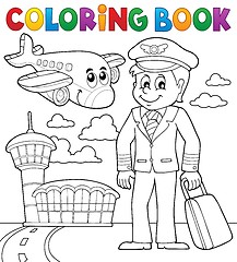 Image showing Coloring book aviation theme 1