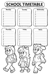 Image showing Black and white school timetable theme 5