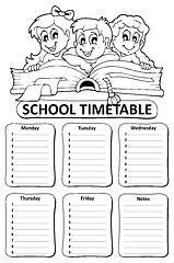 Image showing Black and white school timetable theme 6