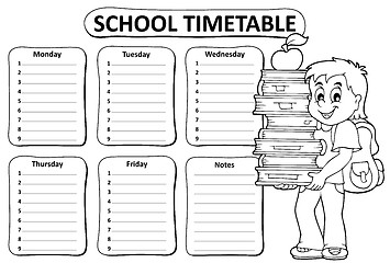 Image showing Black and white school timetable theme 2