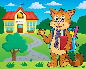 Image showing School cat theme image 2