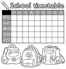 Image showing Coloring book timetable topic 5