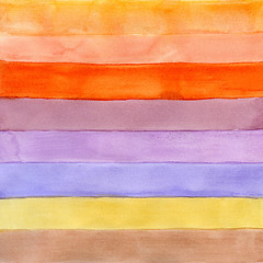 Image showing Watercolor background with striped pattern