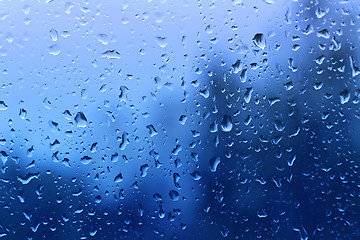 Image showing Water drops on glass