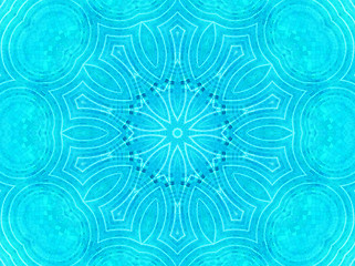 Image showing Blue tile background with concentric water ripples pattern