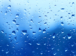 Image showing Water drops on glass