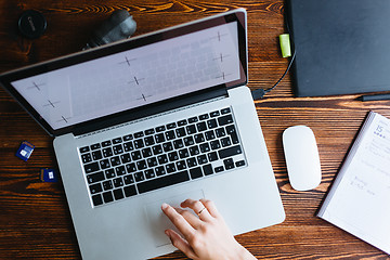 Image showing Female designer working on computer