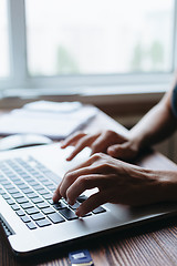 Image showing girl working on computer