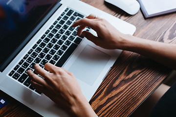 Image showing Girl working on computer