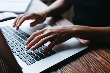 Image showing Girl working on computer