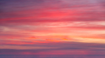 Image showing Sunset sky with red clouds