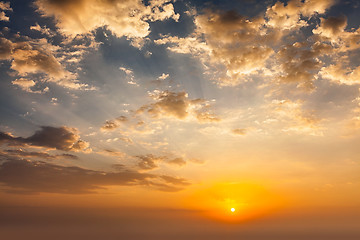 Image showing Evening sky with clouds