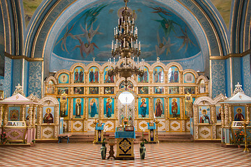 Image showing dubovyj ovrag, Russia - February 20, 2016: Interior inside the church of the Holy Martyr Nikita, located in the village of dubovyj ovrag in the Volgograd region