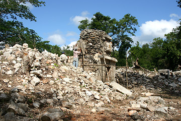 Image showing Restoration of maya ruins