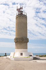 Image showing Big Utrish, Russia - May 17, 2016: Monument to the lighthouse on the island of Utrish, built in 1975 in tribute to all sailors of the Azov-Black Sea fleet, as well as the crew of the vehicle \