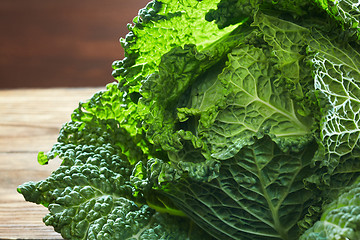 Image showing Savoy cabbage super food close up