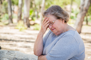 Image showing Upset Senior Woman Sitting Alone