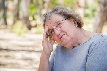 Image showing Upset Senior Woman Sitting Alone