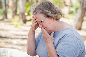 Image showing Upset Senior Woman Sitting Alone