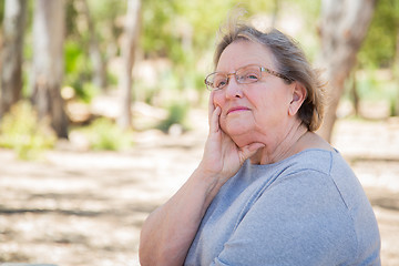 Image showing Upset Senior Woman Sitting Alone