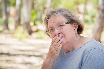 Image showing Upset Senior Woman Sitting Alone