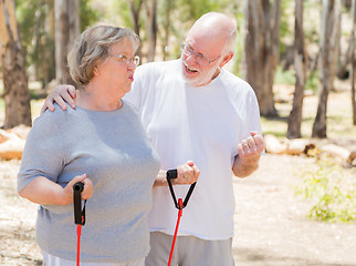 Image showing Happy Senior Couple Exercising Outside Together