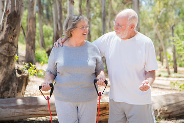 Image showing Happy Senior Couple Exercising Outside Together