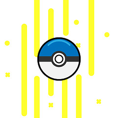 Image showing Vector game ball for play in team. Pokeball object