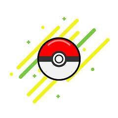 Image showing Vector game ball for play in team. Pokeball object