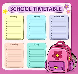 Image showing Weekly school timetable composition 8
