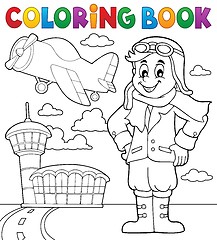 Image showing Coloring book aviation theme 3