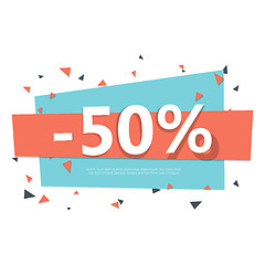 Image showing Colorful sale badge. Geometric design.