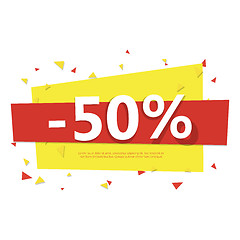 Image showing Colorful sale badge. Geometric design.