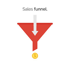 Image showing Sales lead funnel flat icon with arrows for presentation apps and websites