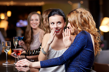 Image showing happy women with drinks at night club