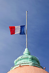 Image showing French Flag Half Mast