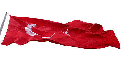 Image showing Waving in wind flag of Turkey