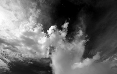 Image showing Black and white sky with clouds