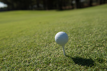 Image showing golf ball on tee