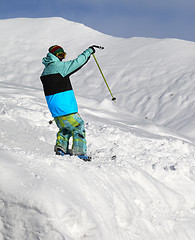 Image showing Skier on off-piste slope