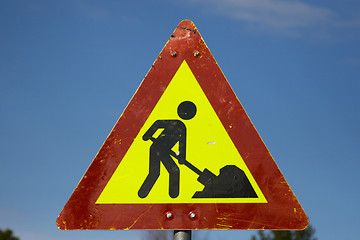 Image showing Road work sign