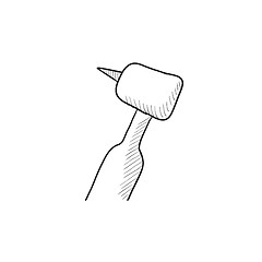 Image showing Dental drill sketch icon.